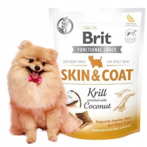 Brit Functional Snack Skin&Coat Krill Coconut 150g Przysmak Funkcyjny dla p