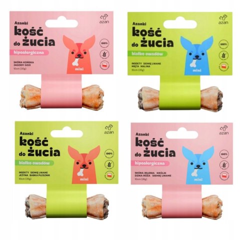 HIPOALERGICZNE AZANKI KOSTKI DO ŻUCIA DLA MINI PIESKÓW 4x10cm