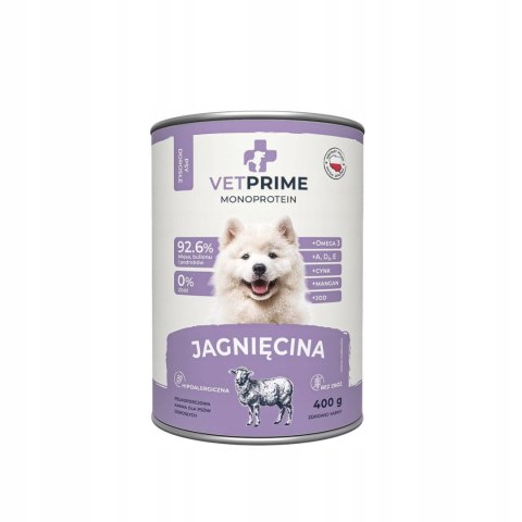 MONOBIAŁKOWA KARMA JAGNIĘCINA Zestaw BALTICA VETPRIME 6x 400g LAMB HYPOALER