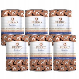 PERRO ZESTAW 6X400 DZIK Z PASTERNAKIEM MONOBIAŁKOWA KARMA PUSZKI