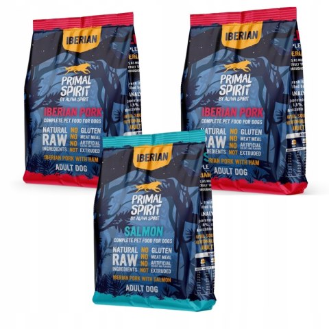 PRIMAL SPIRIT IBERIAN PAKIET PRÓBNY PIES 3X1KG MIX