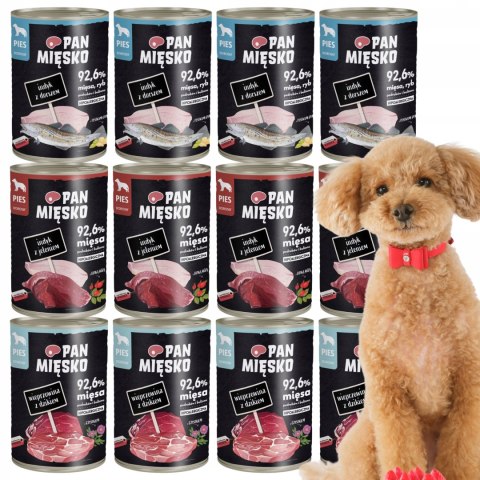 Pan Mięsko 12 x 400 g mix NOWYCH SMAKÓW DLA PSA