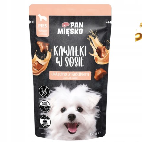 Pan Mięsko Karma mokra dla psa Kawałki w sosie Cielęcina z królikiem (doros