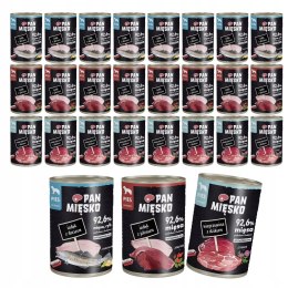 Pan Mięsko Mokra Karma dla Psa Puszki 24x400 Mix Smaków