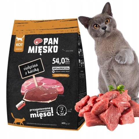 Pan Mięsko karma sucha dla kota Cielęcina z kaczką M 400g