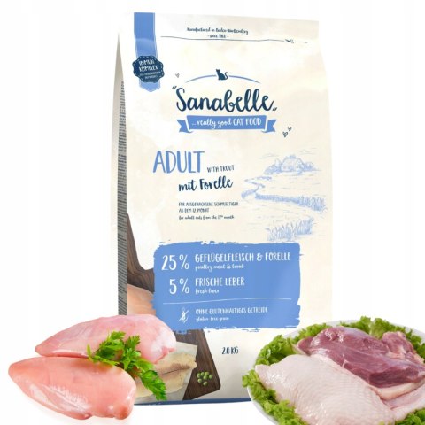 Sanabelle z drobiem i pstrągiem dla kotów domowych 2kg