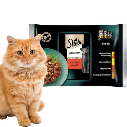 Sheba Saszetki Selection Soczyste Smaki Kurczak wołowina jagnięcina 4x85