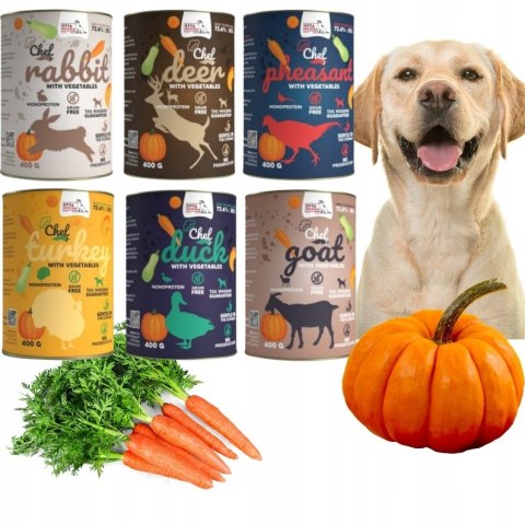 Syta Micha CHEF ZESTAW 6x400G MIX SMAKÓW Indyk Jeleń Bażant Kaczka