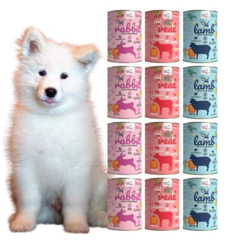 Syta Micha Chef JUNIOR 12X400 ZESTAW CIELĘCINA KRÓLIK JAGNIĘCINA MEGA smaki