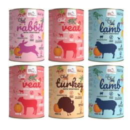 Syta Micha Chef JUNIOR 6X400 ZESTAW KRÓLIK INDYK JAGNIĘCINA CIELĘCINA