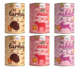 Syta Micha Chef JUNIOR 6X400 ZESTAW KRÓLIK INDYK JAGNIĘCINA MEGA smaki