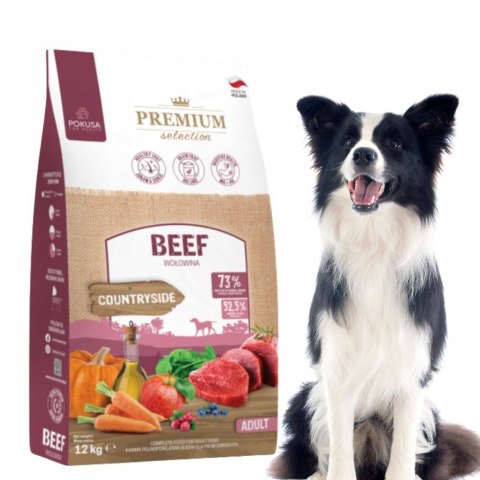USZKODZONA Pokusa Premium Selection Adult BEEF 12kg wołowina