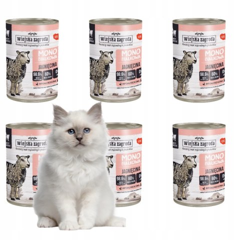 Wiejska Zagroda Monobiałkowa Jagnięcina dla kota 6x400