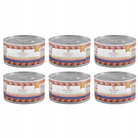 ZESTAW KARMA MOKRA DLA PSA PERRO Gourmet Jeleń z cukinią 6x200g