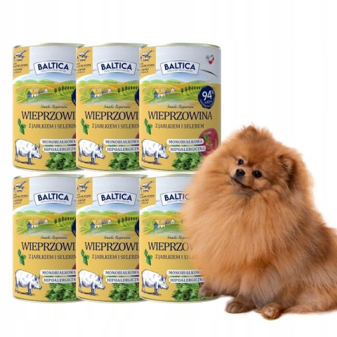 BALTICA MOKRA KARMA ZESTAW 6X400 WIEPRZOWINA Z JABŁKIEM PYSZNA