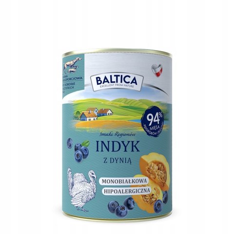 BALTICA MOKRA KARMA ZESTAW NOWCH SMAKÓW 12X400 INDYK WIEPRZOWINA GĘSINA