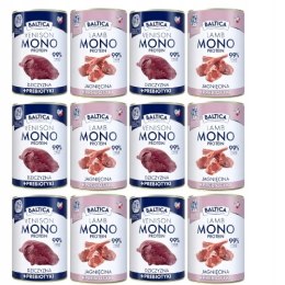 BALTICA MONO KARMA Zestaw 12 x 400 dziczyzna + jagnięcina MIX SMAKÓW