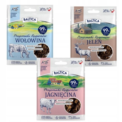 BALTICA PÓŁMIĘKKIE PRZYSMAKI NAGRODA DLA PIESKA 3X30 ULUBIONE SMACZKI 100%