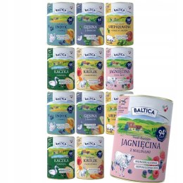 BALTICA PUSZKI MIX SMAKÓW JAGNIĘCINA KACZKA KRÓLIK INDYK GĘSINA 12x400