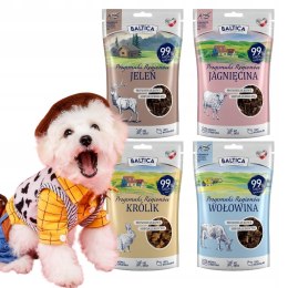 BALTICA Półmiękkie Przysmaki 4x80g najlepsze smaczki KRÓLIK JELEŃ