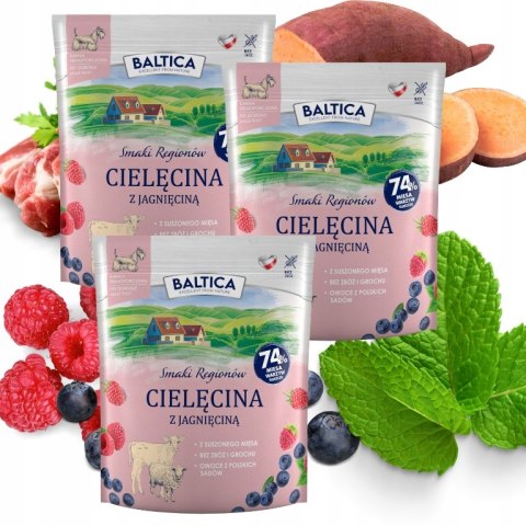 Baltica Cielęcina z jagnięciną XS/S 3X1kg zestaw MAŁE RASY
