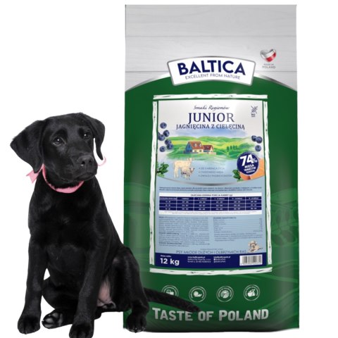 Baltica Junior Jagnięcina z cielęciną XL 12kg SZCZENIAK