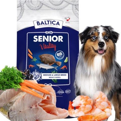 Baltica Senior Vitality 12kg Duże i średnie Karma dla psów +8