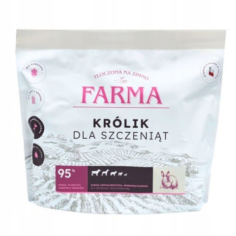 FARMA KARMA Z KRÓLIKIEM DLA SZCZENIĄT TŁOCZONA NA ZIMNO 2KG