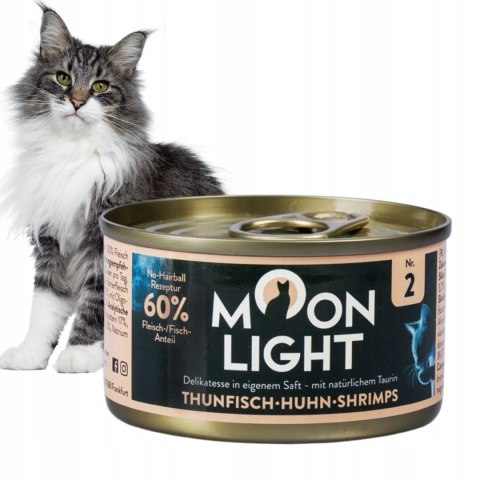 MOONLIGHT DINNER Nr2 KARMA W PUSZCE DLA KOTA TUŃCZYK KURCZAK KREWETKI 80g