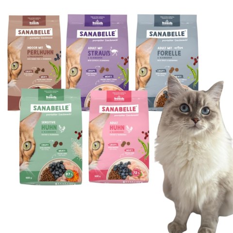 PAKIET PRÓBNY SANABELLE ULUBIONE KARMY DLA KOTA DOROSŁEGO 5X400 (2KG)