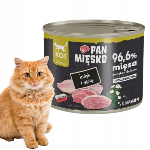 PAN MIĘSKO Indyk z Gęsią 200G kot