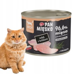 PAN MIĘSKO Indyk z królikiem karma dla kota 200G smakowite puszki