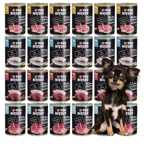 Pan Mięsko 24 x 400 g mix NOWYCH SMAKÓW DLA PSA