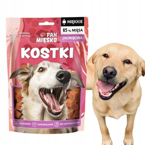 Pan Mięsko Naturalny Przysmak Dla Psa Kostki Z Jagnięciną 100g