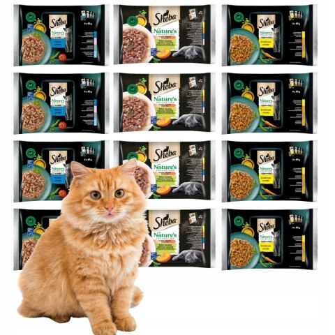SHEBA Nature's Collection PAKIET PRÓBNY ZESTAW 14X340G wybór smaków