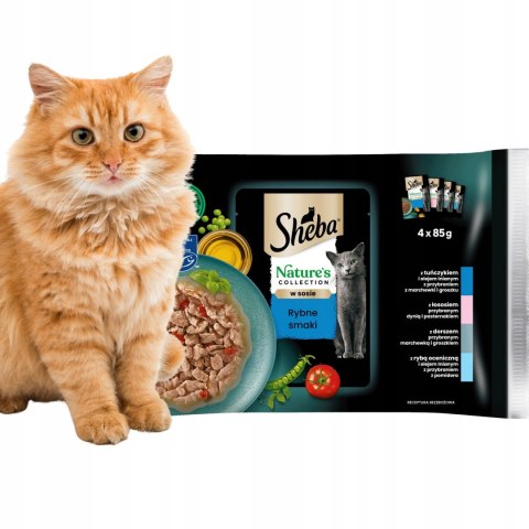 SHEBA Nature's Collection PAKIET PRÓBNY ZESTAW 14X340G wybór smaków