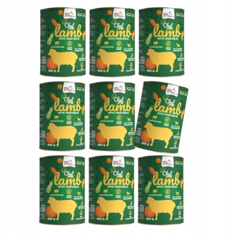 Syta Micha CHEF ZESTAW MONOPROTEIN LAMB JAGNIĘCINA 9x400G PUSZKI DLA ALERG