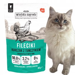 Wiejska Zagroda Karma mokra dla kota Fileciki Kurczak z tuńczykiem (dorosły
