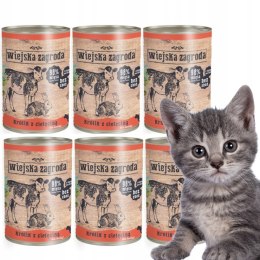 Wiejska Zagroda dla kociat Królik z cielęciną 6x400