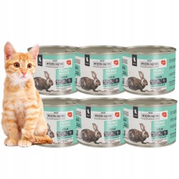 Wiejska Zagroda karma mokra dla kociąt Monoproteinowa Królik 6X200g