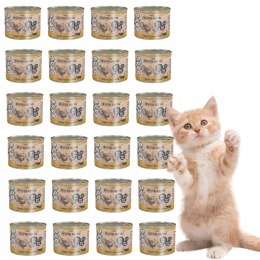 Wiejska Zagroda mokra karma dla kociąt 24x200 Indyk z kurczakiem