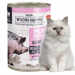 Wiejska Zagroda monobiałkowa kot PUSZKI dla kota mix SMAKÓW 4x400g mix