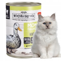 Wiejska Zagroda monobiałkowa kot PUSZKI dla kota mix SMAKÓW 6x400g KACZKA