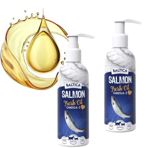 ZESTAW Baltica Salmon Fresh Oil 200ml olej z łososia dla psa i kota OMEGA-3