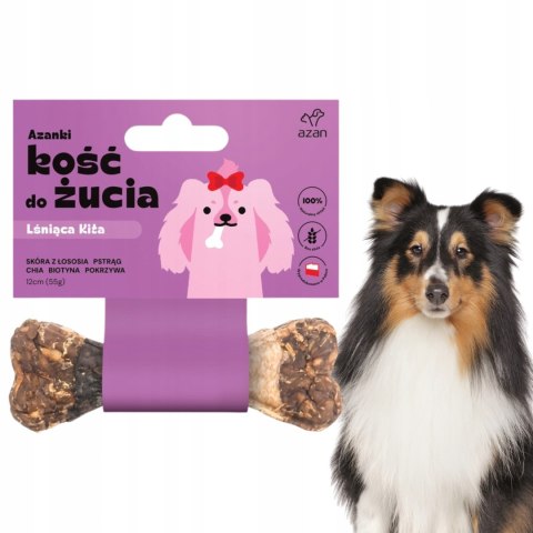 AZANKI Kość do żucia LŚNIĄCA KITA Dla Zdrowej Skóry i Lśniącej Sierści 12cm