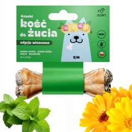 AZANKI Kość do żucia dla psa z kozą i miętą Przysmak dla psa - S/M 12CM