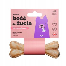 AZANKI Kość hipoalergiczna ze skóry końskiej z jagodami S/M 12cm