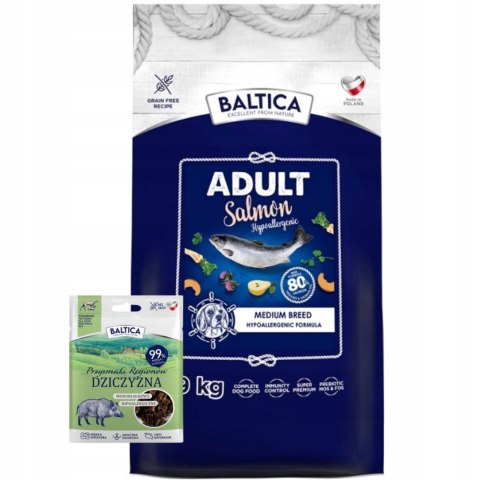 BALTICA ADULT SALMON MEDIUM 12kg + GRATIS