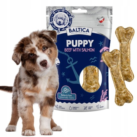 BALTICA Kość do żucia dla szczeniąt JUNIOR PUPPY łosoś z wołowiną 2 sztuki
