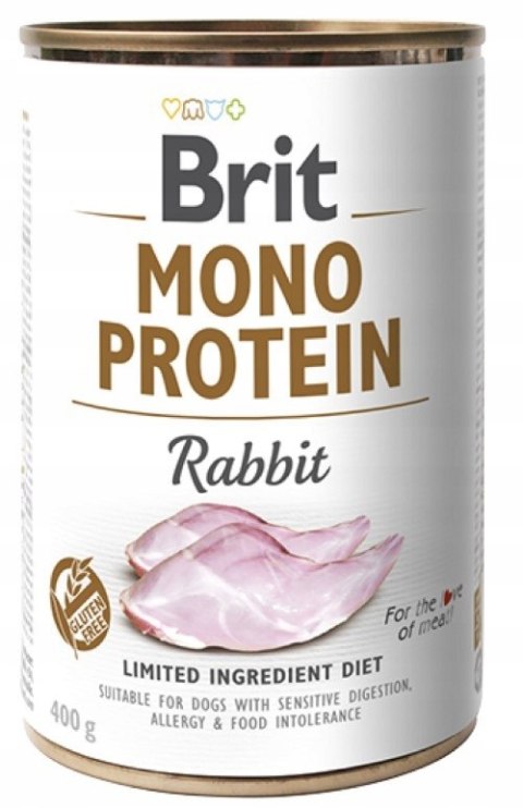 BRIT MONO protein MIX SMAKÓW 12x400 g KRÓLIK JAGNIĘCINA